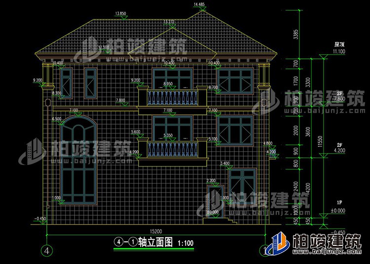 背立面图