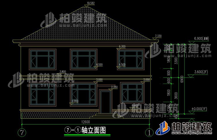 背立面图